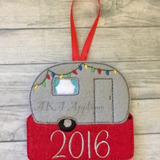 Camper Frame Ornament ITH Embroidery Design