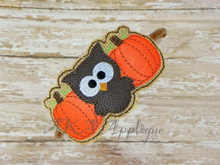ITH Kookie Owl Pumpkin Headband SLIDER™ Embroidery Design