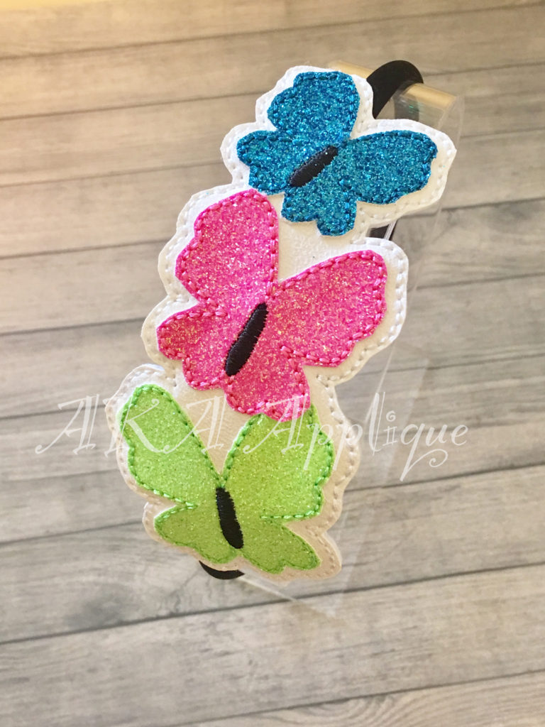 ITH Triple Butterfly Headband SLIDER™ Embroidery Design - Image 2