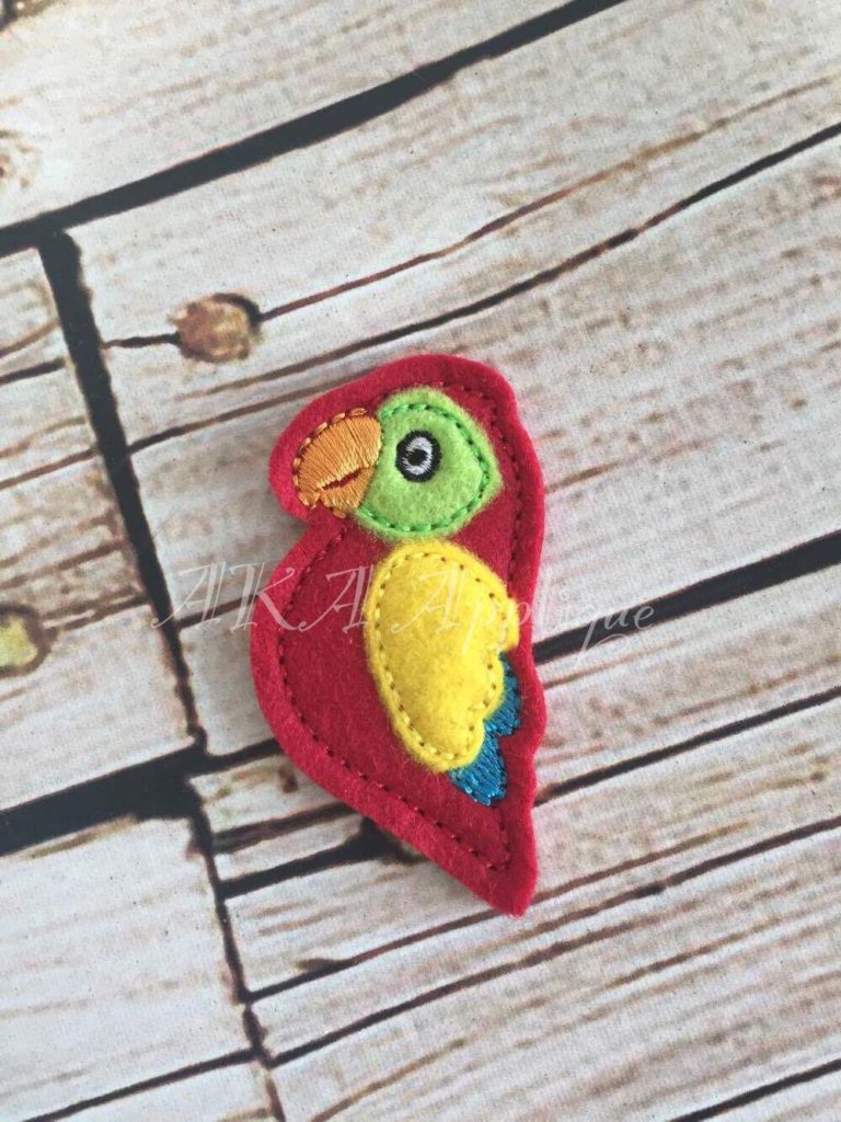 Parrot Feltie Embroidery Design