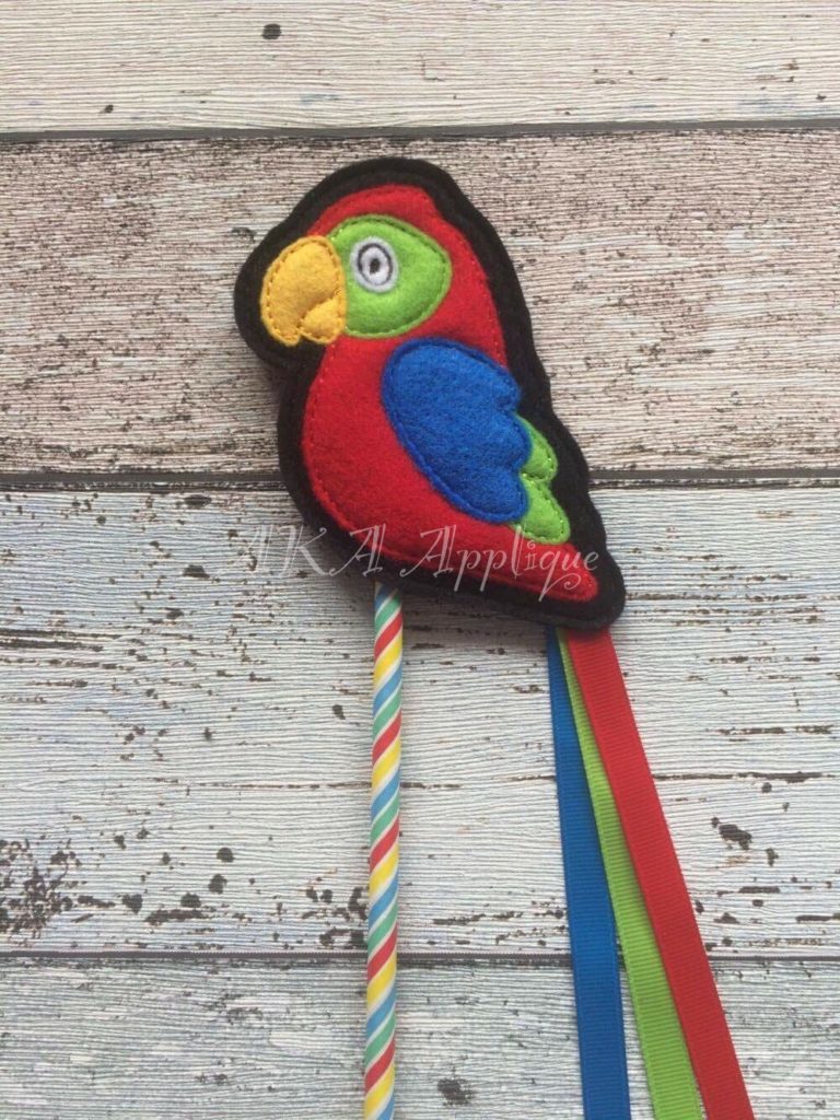 ITH Parrot Wand Embroidery Design