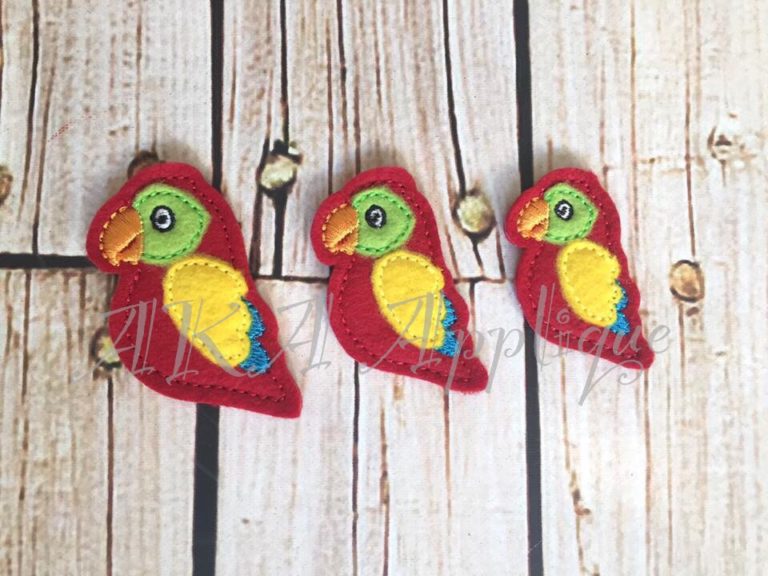 Parrot Feltie Embroidery Design - Image 2