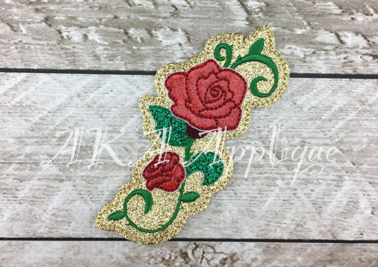 ITH Rose Princess Flower Headband SLIDER™ and Clip Cover Embroidery Design - Image 5