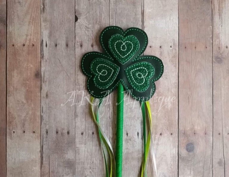 ITH Shamrock Princess Wand Embroidery Design - Image 2