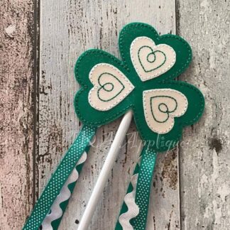 ITH Shamrock Princess Wand Embroidery Design
