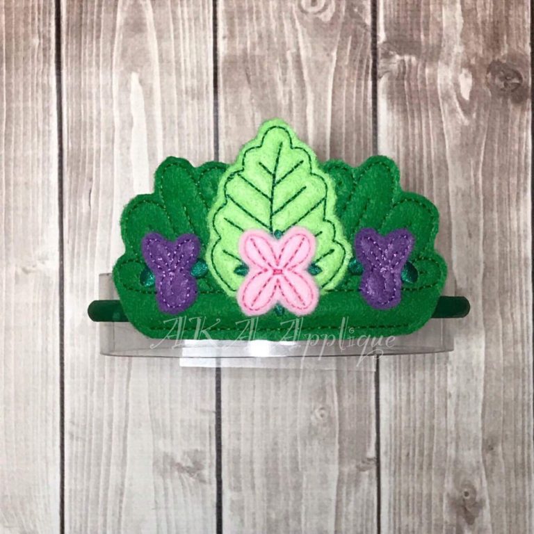 ITH Happy Queen Flower Headband Tiara SLIDER™ Embroidery Design - Image 3