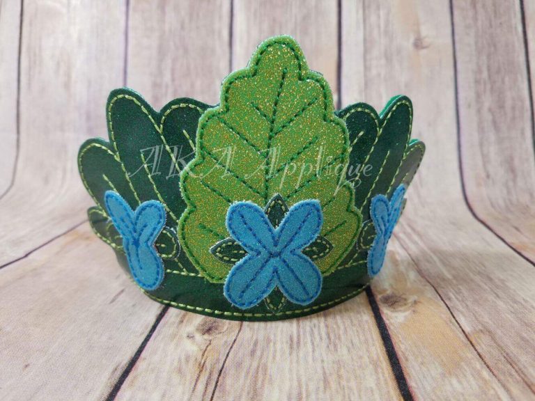 ITH Happy Queen Flower Headband Tiara SLIDER™ Embroidery Design - Image 2
