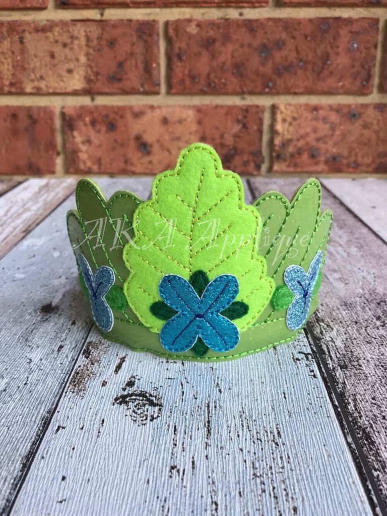 ITH Happy Queen Flower Headband Tiara SLIDER™ Embroidery Design