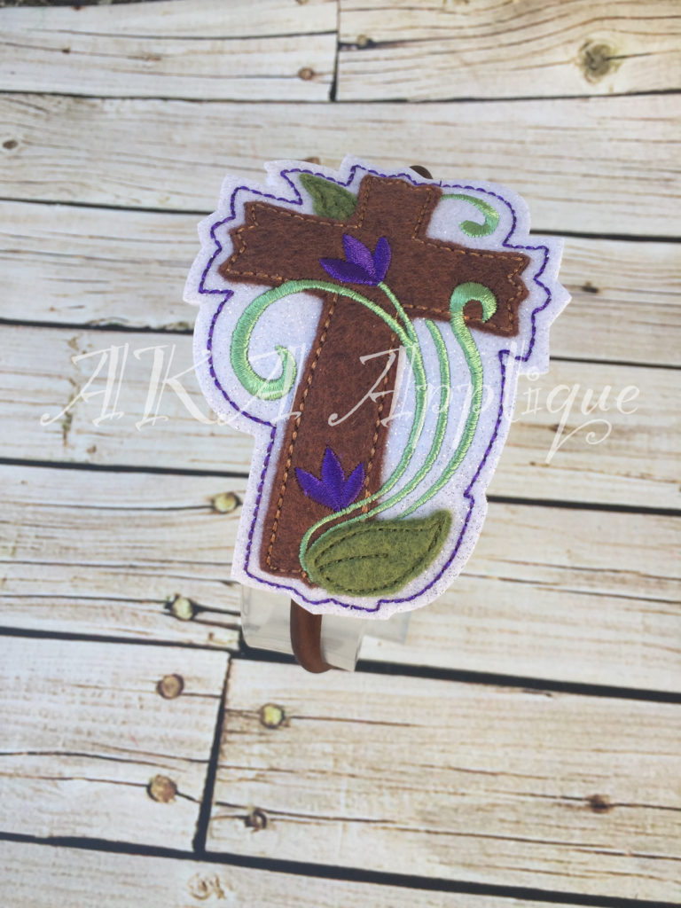 ITH Spring Tulip Cross Headband SLIDER™ and Clip Cover Embroidery Design - Image 2
