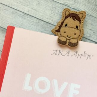 Peeking Sophia Horse Bookmark ITH Embroidery Design