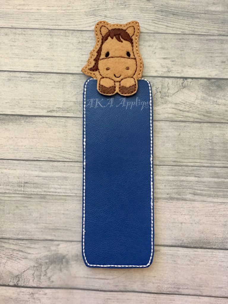 Peeking Sophia Horse Bookmark ITH Embroidery Design - Image 3