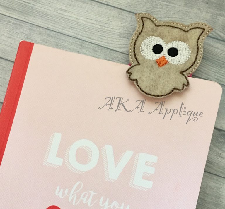 Peeking Kookie Owl Bookmark ITH Embroidery Design