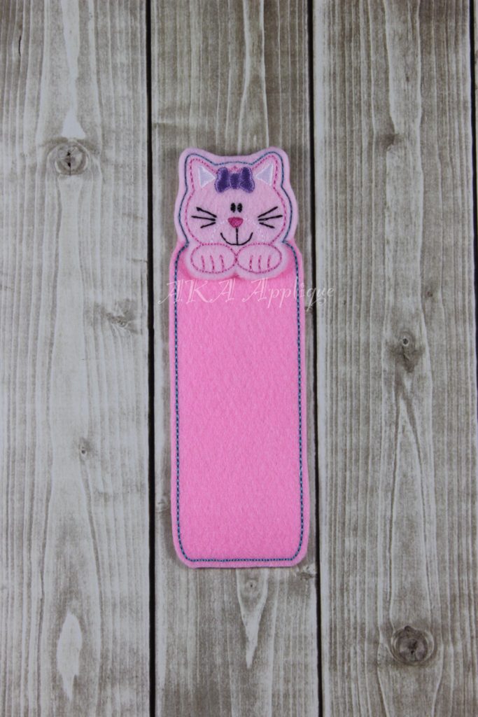 Peeking Chloe Kitten Cat Bookmark ITH Embroidery Design - Image 3