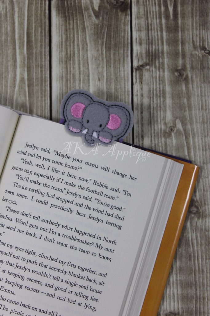 Peeking Ellie Elephant Bookmark ITH Embroidery Design - Image 3