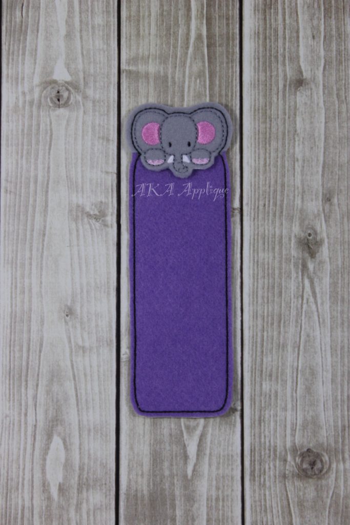 Peeking Ellie Elephant Bookmark ITH Embroidery Design - Image 4