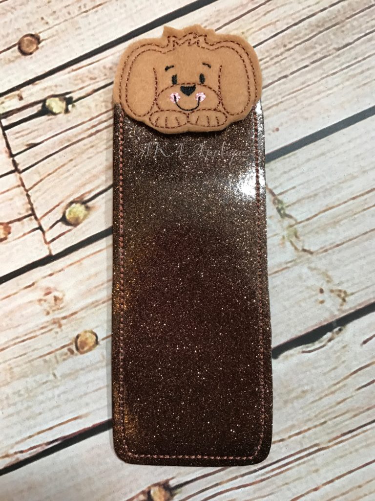 Peeking Gus Puppy Dog Bookmark ITH Embroidery Design - Image 3