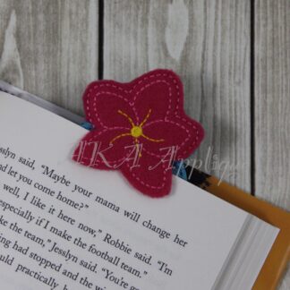 Peeking Plumeria Bookmark ITH Embroidery Design