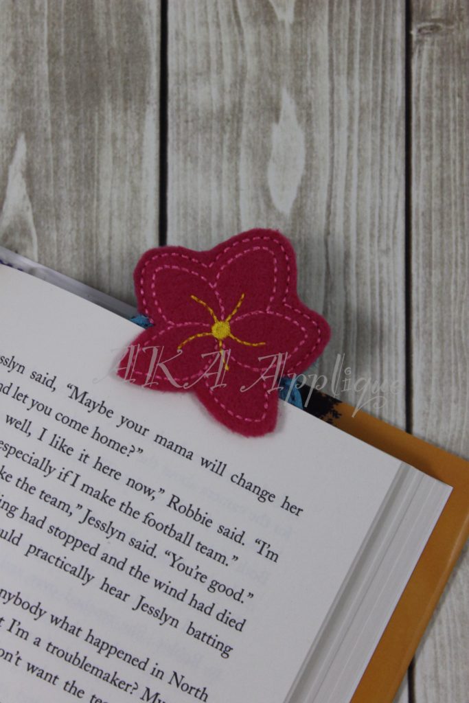 Peeking Plumeria Bookmark ITH Embroidery Design