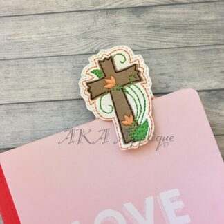 Peeking Cross Bookmark ITH Embroidery Design