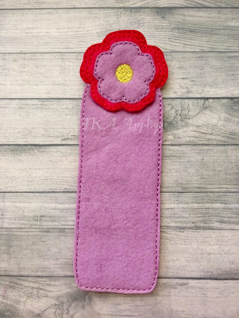 Peeking Flower Bookmark ITH Embroidery Design - Image 2