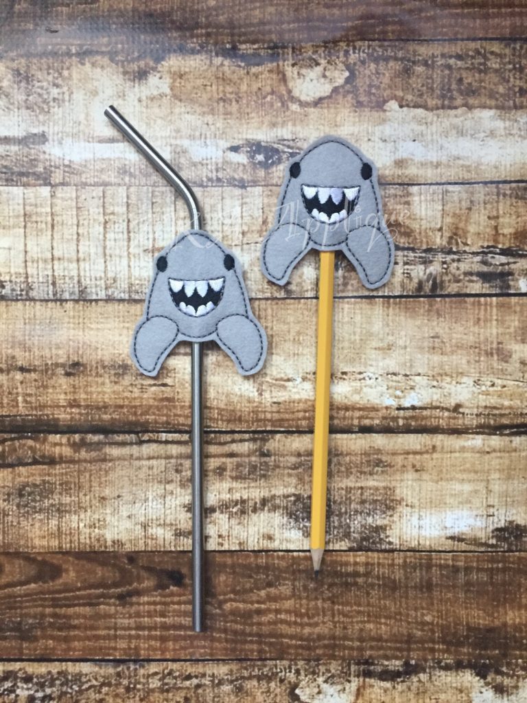 Sammy Shark  Pencil Slider and Topper Embroidery Design