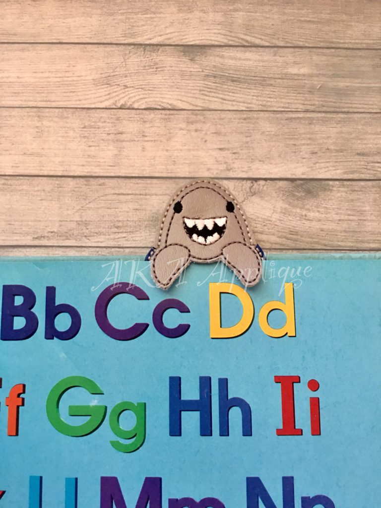 Peeking Sammy Shark Bookmark ITH Embroidery Design