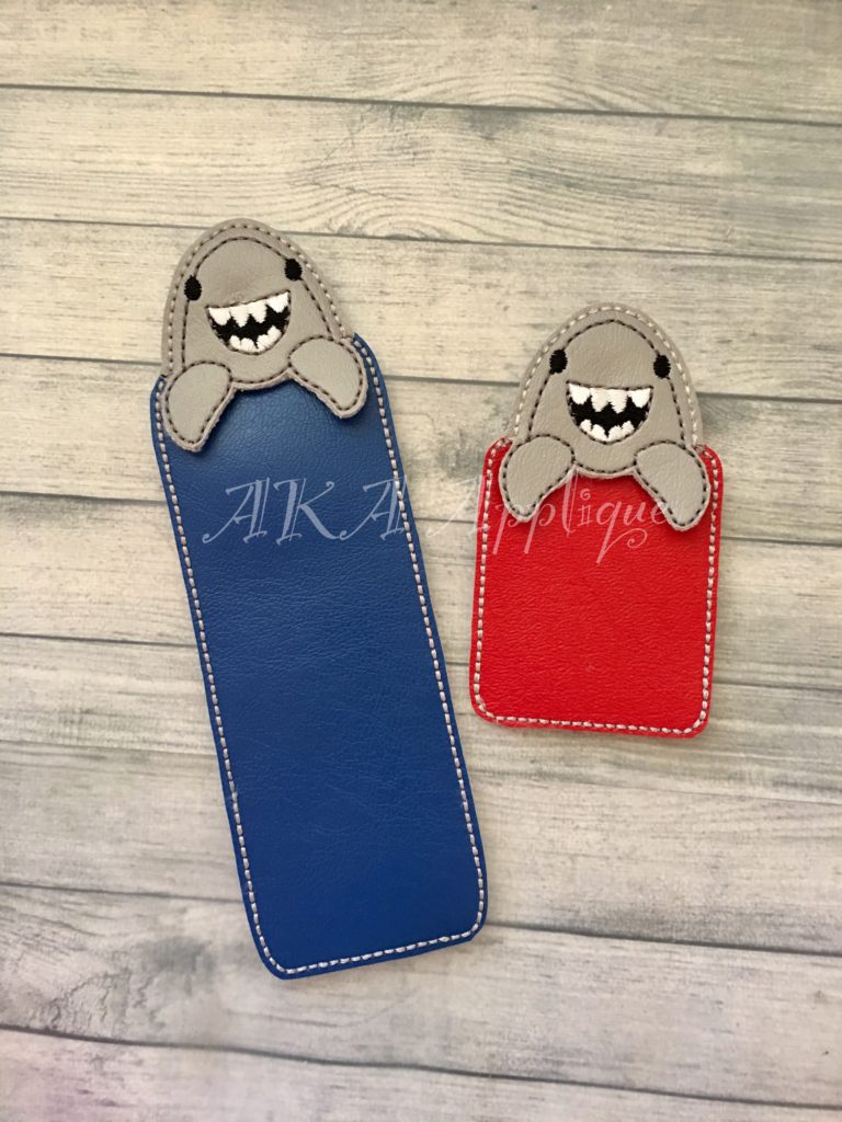 Peeking Sammy Shark Bookmark ITH Embroidery Design - Image 2