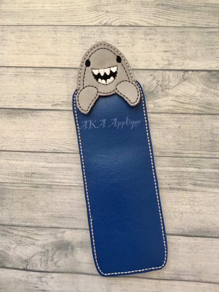 Peeking Sammy Shark Bookmark ITH Embroidery Design - Image 3