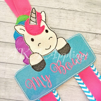 Sunny Unicorn Ornament and Clip Keeper-Bow Holder ITH Embroidery Design