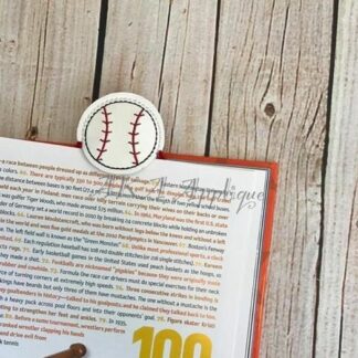 Peeking Baseball Bookmark ITH Embroidery Design