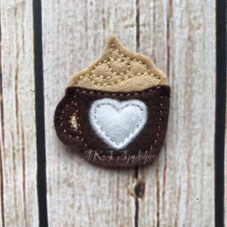 I Heart Cocoa Feltie Embroidery Design