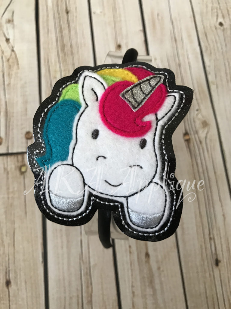 ITH Peeking Sunny Unicorn Headband SLIDER™ Embroidery Design - Image 2