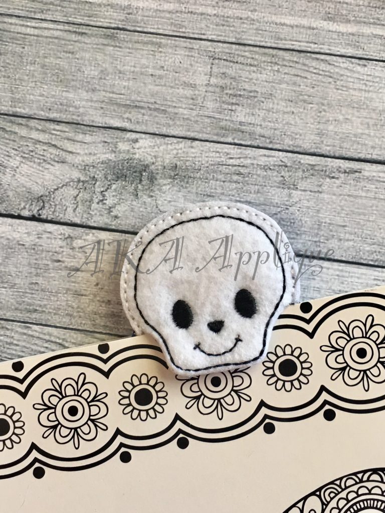 Peeking Max and Maxine Skull Bookmark SET ITH Embroidery Design - Image 4