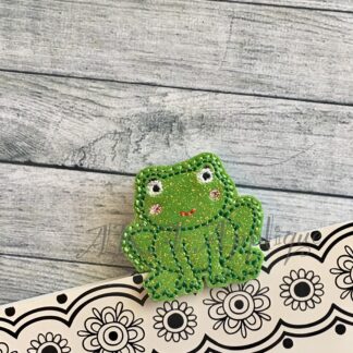 Peeking Felicity Frog Bookmark ITH Embroidery Design