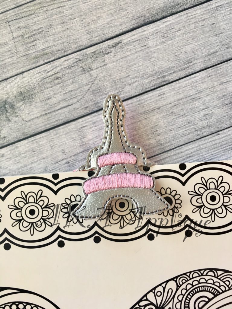 Peeking Eiffel Tower Bookmark ITH Embroidery Design