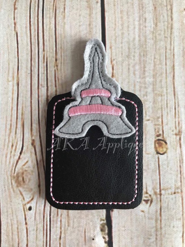 Peeking Eiffel Tower Bookmark ITH Embroidery Design - Image 5