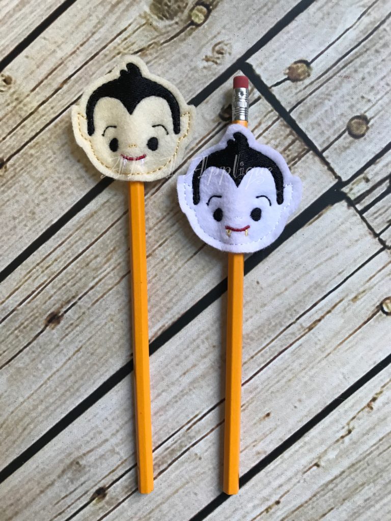 Vampire Pencil Slider and Topper Embroidery Design