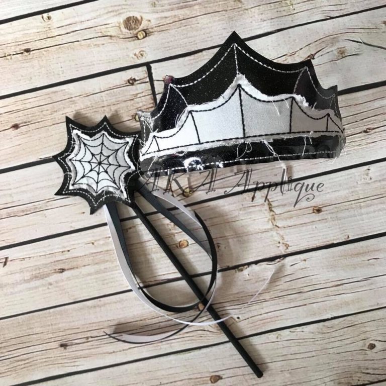 ITH Spider Princess Headband Tiara SLIDER™ Embroidery Design - Image 4