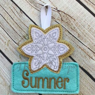 Personalizable Snowflake Ornament ITH Embroidery Design