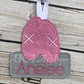 Personalizable Ballet Slipper Ornament ITH Embroidery Design