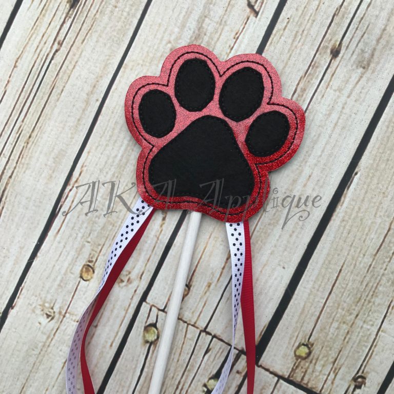 ITH Dog Paw Print Wand Embroidery Design