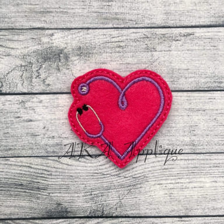Stethoscope Heart Feltie Embroidery Design