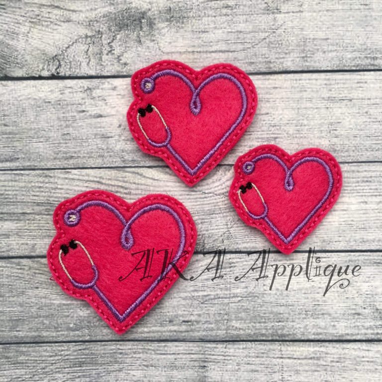 Stethoscope Heart Feltie Embroidery Design - Image 2