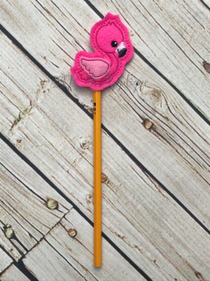 Florence Flamingo Pencil Topper Embroidery Design - Image 2