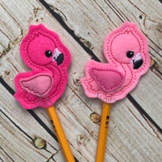 Florence Flamingo Pencil Topper Embroidery Design