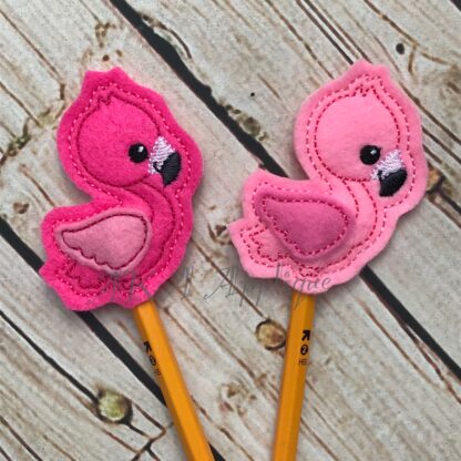 Florence Flamingo Pencil Topper Embroidery Design