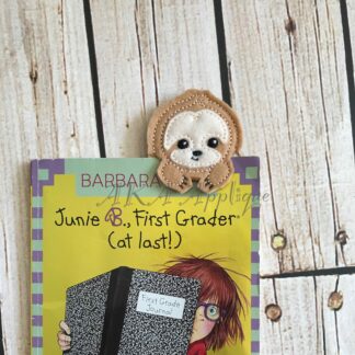 Peeking Sydney Sloth Bookmark ITH Embroidery Design