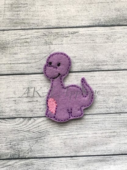 Bronty Brontosaurus Dinosaur Feltie Embroidery Design
