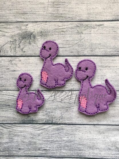 Bronty Brontosaurus Dinosaur Feltie Embroidery Design - Image 2