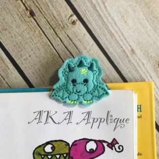 Peeking Declan Dragon Bookmark ITH Embroidery Design